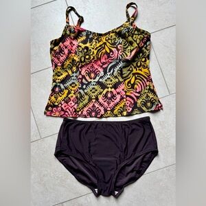 Colorful Patterned Tankini Set